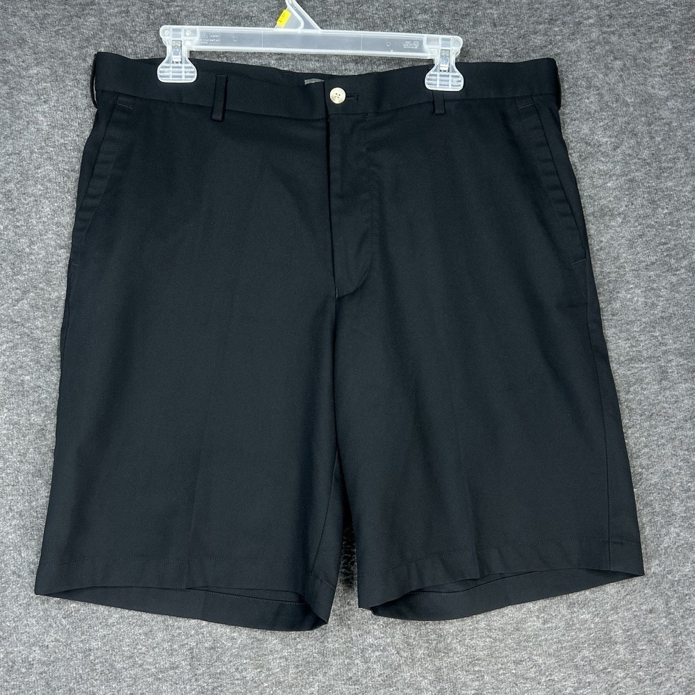 Peter Millar Salem High Drape Golf Shorts Mens 36 Black Performance 9" inseam